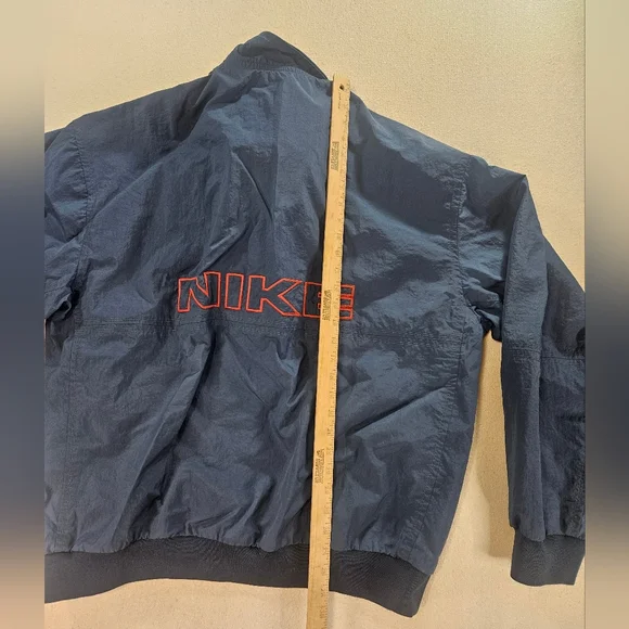 Vintage Nike Windbreaker XXL Navy Spell Out 1/4 Zip - Picture 3 of 8